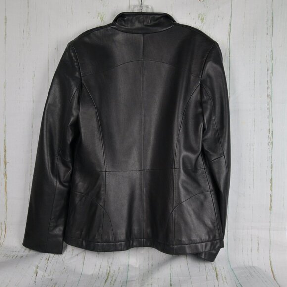 Kenneth Cole Reaction Black 100% Leather Jacket Size M - Picture 5 of 5